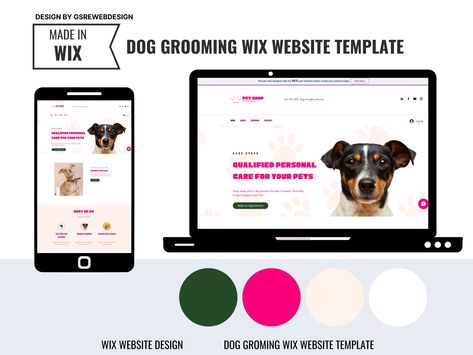 Template Editing, Wix Website Design, Wix Website Templates, Dog Salon, Wix Templates, Grooming Salon, Website Template Design, Business Card Branding, Modern Logo Design