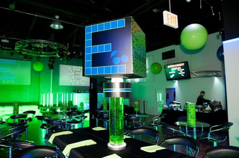 Tech Inspired Bar Mitzvah Theme | MitzvahMarket Bar Mitzvah Centerpieces Boys, Bar Mitzvah Ideas Boys, Bar Mitzvah Candle Lighting, Video Game Bar, Bar Mitzvah Decorations, Bar Mitzvah Centerpieces, Mitzvah Centerpieces, Bar Mitzvah Themes, Bat Mitzvah Themes