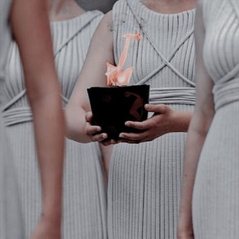 Hestia Aesthetic, Hestia Goddess, Aesthetic Fire, Goddess Of The Hearth, Persephone Goddess, Greece Mythology, Greek Pantheon, Goddess Aesthetic, Greek Gods And Goddesses