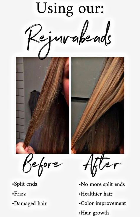 This before and after picture  is just amazing! She has been using our rejuvabeads cream and look at the difference in her hair it looks so much more healthier! Are you next? Do you want healthy beautiful hair? I can get you started 🙂 Monat Rejuvabeads, Monet Hair Products, Monat Before And After, Hair Quiz, Monat Hair, Split Ends, Hair Repair, Smooth Hair, Hair Skin