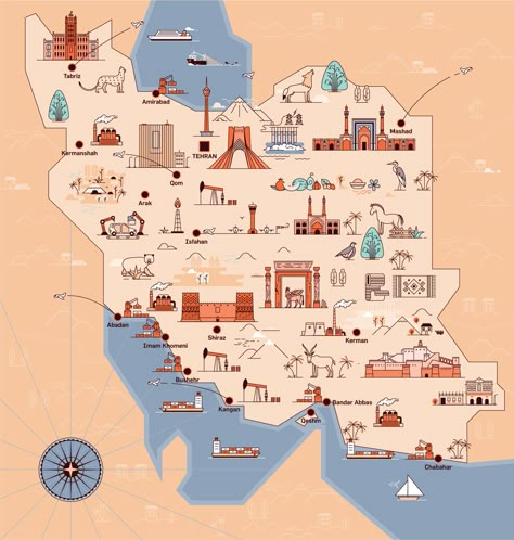 Iran Map Illustration Iran Map, Iran Tourism, Iran Flag, Iran Air, Beautiful Iran, Shiraz Iran, Iran Culture, The Shah Of Iran, Persian Calligraphy Art