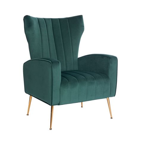 Green Accent Chair, Modern Accent Chair, Velvet Chair, Modern Accents, Upholstered Arm Chair, The Velvet, Bottle Green, Occasional Chairs, Wingback Chair