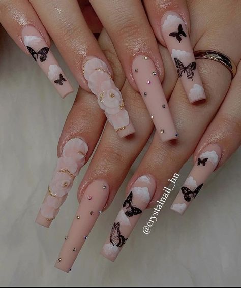 Birthday Nail Set Medium, Cool Nail Designs Square, Cute Nails Designs For Acrylics, Acrylic Long Nails Designs, Cute Long Acrylic Nails Coffin, Pretty Gel Nails Short, Long Acrylic Nails Designs Ideas, Pink Pretty Nails, Long Nails Inspiration