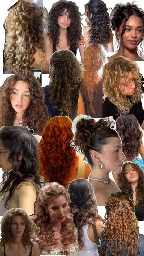 curly hair hair styles Hairstyles For Long Mixed Curly Hair, Blowout Hair On Curly Hair, Messy Curly Wedding Hair, Curly 60s Hair, Curly French Hair, Curly Mermaid Hair, Sunkissed Hair Brunette Curly, Japanese Curly Hair, Fairy Curly Hair