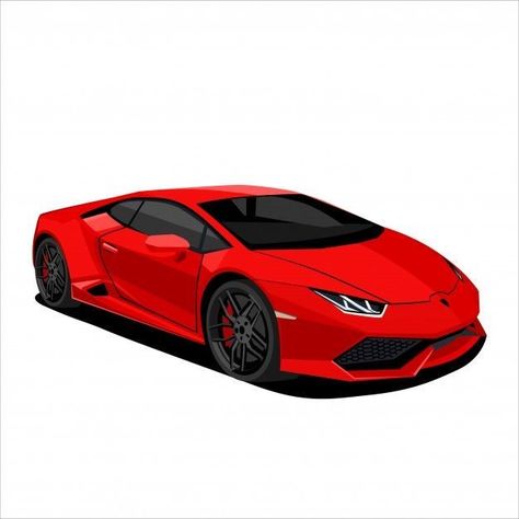 Lamborghini Vector, Lamborghini Illustration, Sports Car Illustration, Animated Car, Cars Vector, Laferrari Aperta, Car Animation, Red Sports Car, Cars Drawing