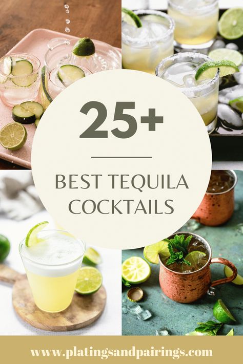 Wondering what the best tequila cocktails are? It's not just all about the Margarita. There are so many delicious cocktails to choose from. Here are 25+ great tequila drinks to choose from. Cocktail With Tequila, Coconut Tequila Drinks, Unique Tequila Cocktails, Blanco Tequila Cocktails, Signature Wedding Drinks Tequila, Tequila Cocktails Aesthetic, 1800 Coconut Tequila Recipes Cocktails, Tequila Craft Cocktails, Teramana Tequila Recipe