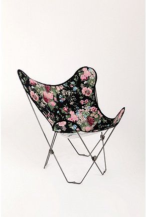 urban outfitters... Urban Outfitters Chair, Butterfly Chair Cover, Canvas Butterfly, Camp Chair, Lawn Chairs, Floral Canvas, Butterfly Frame, Camping Chairs, Butterfly Chair