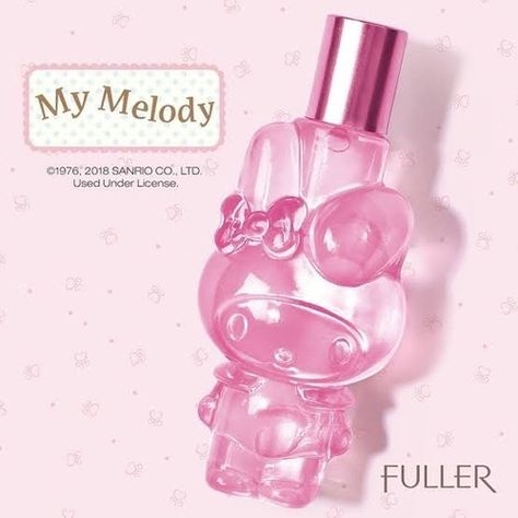 Cute Perfumes, Cute Perfume Bottles, Hello Kitty Parfum, Cute Perfume Bottles Aesthetic, Kawaii Perfume, Hello Kitty Perfume Aesthetic, Perfume Pretty Barbie, Sanrio Skincare Products, Melody Hello Kitty