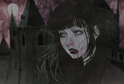 Vampire Lady, Winter Castle, Art Vampire, Purple Goth, Vampire Witch, Goth Halloween, Halloween Autumn, Romantic Goth, Goth Art