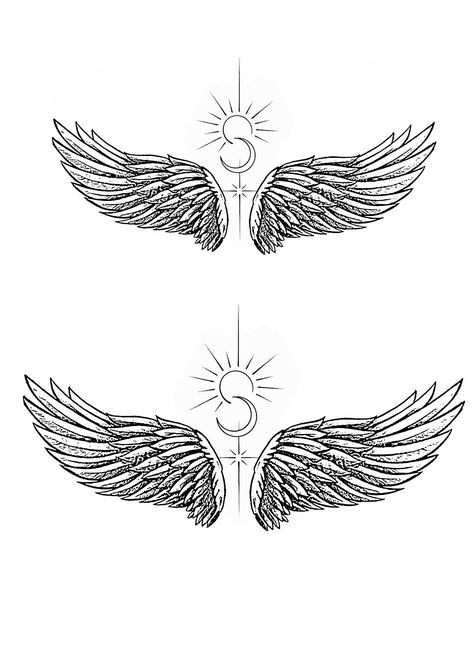 Wings Tattoo, Back Tattoos, Tattoos And Piercings, Tatting, Tattoo Ideas, Illustrator, Angel, Tattoos, Drawings