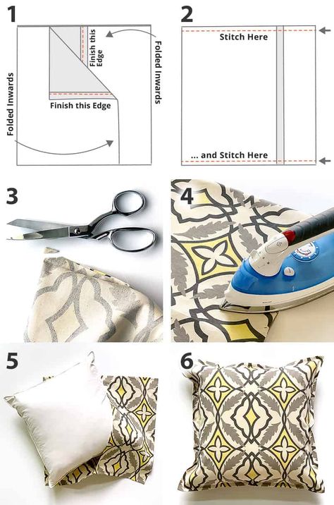 Make Pillow Covers DIY | Sewing | Be Brave and Bloom Easy Sew Pillow Covers Diy Envelope, How To Sew Throw Pillows, Sewing Pillow Case, How To Make A Cushion Cover, How To Sew A Pillow Cover, How To Make Cushion Covers, How To Make Pillow Covers, Pillow Cover Designs Ideas Diy, Sew Cushion Covers