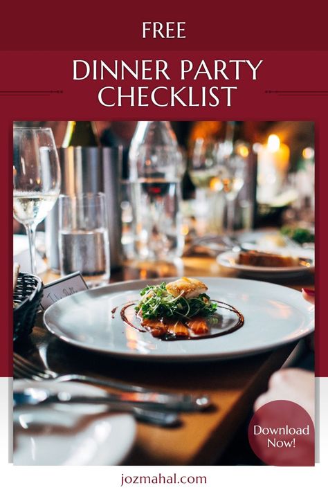 Hosting a #dinnerparty? I've got your back! Grab our FREE #dinnerpartychecklist for an organized and stress-free dinner prep! #hostingmadeeasy #stressfreeprep #partychecklist #freechecklist #dinnerprep Dinner Party Checklist, Party Checklist, Dinner Prep, Free Checklist, Got Your Back, Stay Organized, Your Back, Dinner Party, Make It Simple