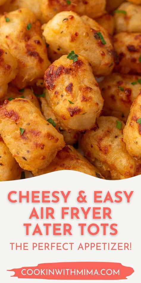 Air Fryer Recipes Potatoes, Homemade Tater Tots, Cheesy Tater Tots, Crispy Baked Potatoes, Air Fryer French Fries, Potato Tots, Potato Stacks, Favorite Casseroles, Pasta Side Dishes