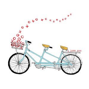 Tandem Living: Going in the Same Direction | Compelled Bicycle Pictures, Bicycle Illustration, Tandem Bicycle, Bike Drawing, Bike Illustration, Tandem Bike, I Want To Ride My Bicycle, Bicycle Art, Cycling Art