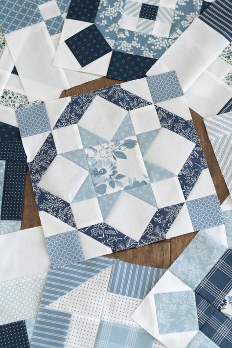 Blue Quilt Patterns, Camille Roskelley, Blue And White Quilts, Nantucket Summer, Quilt Blocks Easy, Blue Quilt, Quilting Designs Patterns, Scrappy Quilt Patterns, Quilt Square Patterns