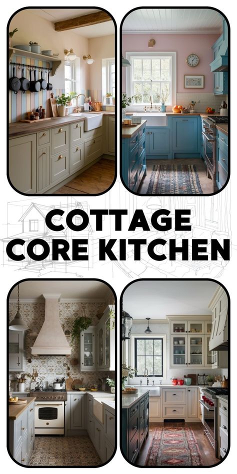 Accent Wall 21 Ideas for Your Living Room Cottage Core Backsplash, Cottagecore Kitchen Aesthetic, Cottage Core Kitchen Ideas, Small Cottage Kitchen Ideas, Wallpaper Cottage, Cottage Core Kitchen, Cottagecore Living, Cottagecore Kitchen, Cottage Kitchen Design