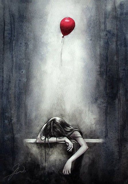 Red Balloon, 영감을 주는 캐릭터, A Drawing, Dark Art, Pug, Amazing Art, Painting & Drawing, A Girl, Art Inspo