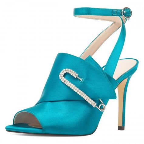 Desinger Shoes, Turquoise Heels, Pencil Heels, Chic Heels, Ankle Strap Sandals Heels, Party Heels, Sandal Shoes, Ankle Strap Heels, Ankle Straps