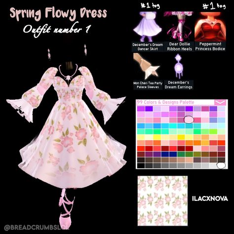 Spring flowy dress :) #royalehigh #royalehighoutfits #roblox #ROBLOX Spring Outfits Royale High, Outfits Hacks, High Tips, Modest Spring Outfits, Royals High, Roblox Fashion, Royal High Outfits Ideas Cheap, Rh Outfits, Rh Design