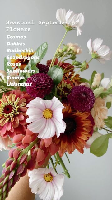 What Flowers Are In Season In October, Wedding Flowers By Season, Flowers In Season In September, Early Fall Wedding Ideas, September Wedding Colours, September Flowers Wedding, November Flowers In Season, Early September Wedding, September Wedding Colors