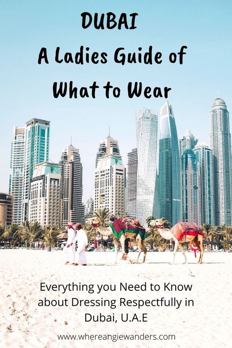 Are you worried that you aren't fully aware of what you can and can't wear in Dubai? Let my guide help you to understand what outfits will be deemed respectful and what outfits should be left at home. #dubai #fashion #ladieswear #uae #middleeast #whattowear #luxuryfashion #travel What To Wear In Dubai Outfits, What To Wear In Dubai, Dubai Outfits Ideas, Dubai Outfit, Dubai Outfits, Dubai Holidays, Dubai Vacation, Dubai Airport, Full Time Travel