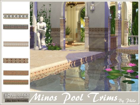 The Sims Resource - Simythology Minos Pool Trims Mediterranean Furniture, Sims 4 Hair Male, Sims 4 Bedroom, Free Sims 4, Jungle Adventure, Sims 4 Toddler, Sims 4 Cc Packs, Sims 4 Cc Furniture, Sims Hair