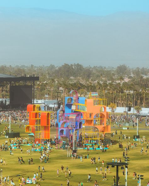 Gallery of Coachella 2022 Installations Explore Architecture, Pop Culture, and Communities of the World - 21 Coachella Landscape, Festival Architecture, Activism Art, Coachella 2022, World Architecture Festival, Vertical City, Festival Stage, Mirrors Film, Coachella 2019