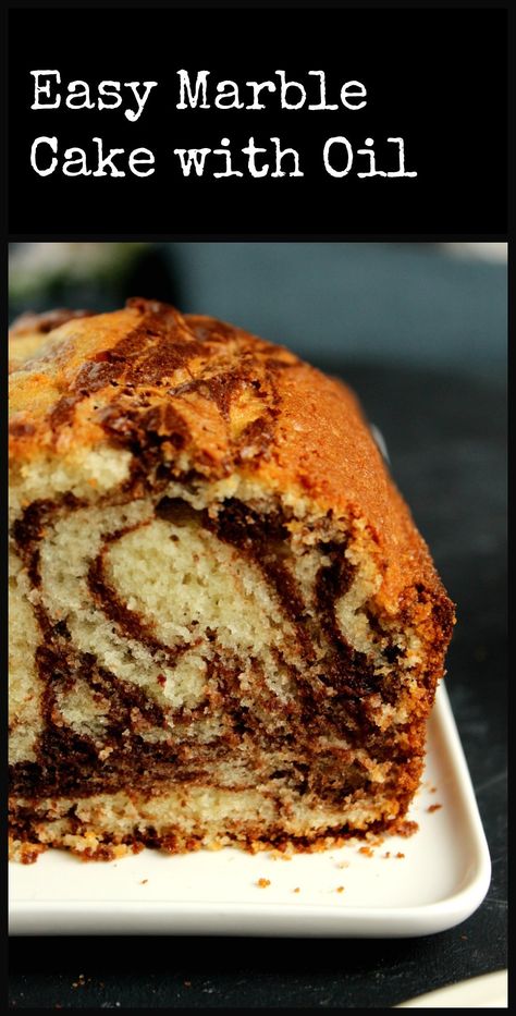 Easy Marble Cake with Oil - Flour & Spice Cakes Made With Oil, Marble Cakes, Oil Cake Recipe, Marble Cake Recipe, Cakes To Make, Marble Cake Recipes, Cake Mug, Oil Cake, Zucchini Cake