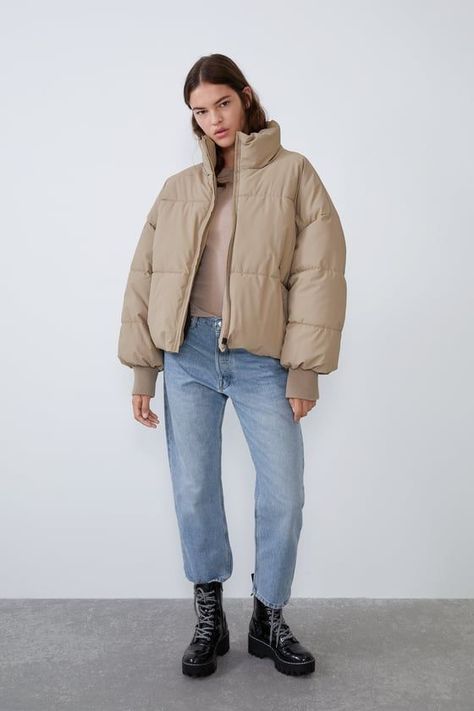 Zara Oversized Puffer Jacket Zara Puffer Jacket, Beige Puffer Jacket, Beige Puffer, Zara Puffer, Puffer Jacket Outfit, Oversized Puffer Jacket, Oversized Puffer, Life Care, Other Outfits