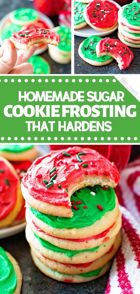 Sugar Cookie Frosting Recipe, Christmas Cookie Frosting, Cookie Frosting Recipe, Cookie Icing Recipe, Cookies Homemade, Perfect Sugar Cookies, Homemade Sugar Cookies, Easy Christmas Cookie Recipes, Homemade Frosting