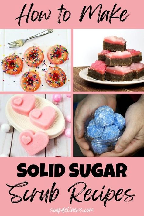 Solid Sugar Scrub Cubes Recipes for Glowing Skin. These recipes for solid sugar scrub bars are so easy to make! Add these exfoliating skin care products to your beauty regimen for soft, beautiful skin. Or make them as a quick and easy homemade gift idea. Diy Sugar Scrub Bars, Sugar Scrub Bars, Scrub Bars, Easy Skin Care, Scrub Soap Bars, Coffee Sugar Scrub, Sugar Scrub Cubes, Natural Skincare Recipes, Homemade Body Butter