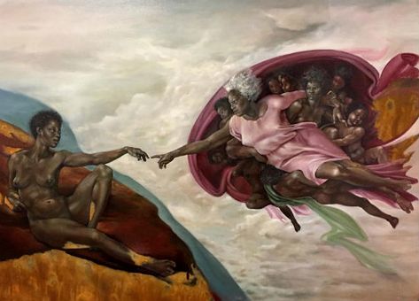 The Creation Of Adam, Classic Artwork, Afrocentric Art, Classic Paintings, Classical Art, American Artists, African Art, Female Artists, Black Art