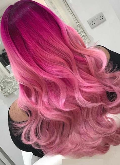 Ombre Hair Color Ideas, Pink Ombre Hair, Cute Hair Colors, Hair Streaks, Hair Color Pastel, Ombré Hair, Hair Color Purple, Pretty Hair Color, Hair Color Pink