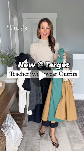 Lisa Marie | Petite Fashion (5’3) on Instagram: "NEW @targetstyle teacher outfits + workwear options! Comment below TARGET to shop🎯😍

I cannot believe kids are heading back to school soon! I LOVE these new arrivals for my teacher friends + babes who WFH or in an office, too!

Direct URL: https://liketk.it/4Mo12 + includes detailed sizing info 🫶🏻

#teacheroutfit #teacherstyle #teacherootd #workwear #workwearstyle #businesscasual #workoutfits #workoutfit #targetstyle #targetfinds #fallstyle #falloutfits" Fall Workwear, School Sweatshirts, Target Clothes, Teacher Friends, My Teacher, Teacher Outfit, Target Style, Fall Outfits For Work, Teacher Style