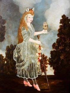 annesiems - Google Search Daria Petrilli, Fantasy Japan, Owl Girl, Surreal Artwork, Art District, Whimsical Illustration, Owl Art, Contemporary Modern Art, Beauty Art