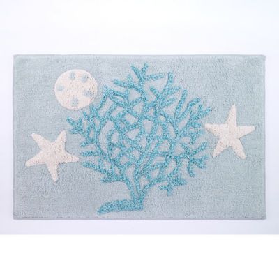 Avanti Beachcomber Bath Rug Teal Coral, Floral Bath, Bathroom Rugs Bath Mats, Cotton Bath Rug, Bath Mat Sets, Bath Rugs Sets, Beach Combing, Soft Rug, Bath Mat Rug