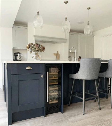 10 Wine Cabinet Ideas: Kitchen Island, Butler's Pantry & More Wine Cooler Ideas, Wine Fridge Cabinet, Multipurpose Kitchen Island, Small Wine Fridge, Small Wine Cooler, Double Island Kitchen, Refrigerator Panels, Cooler Ideas, Countertop Appliances