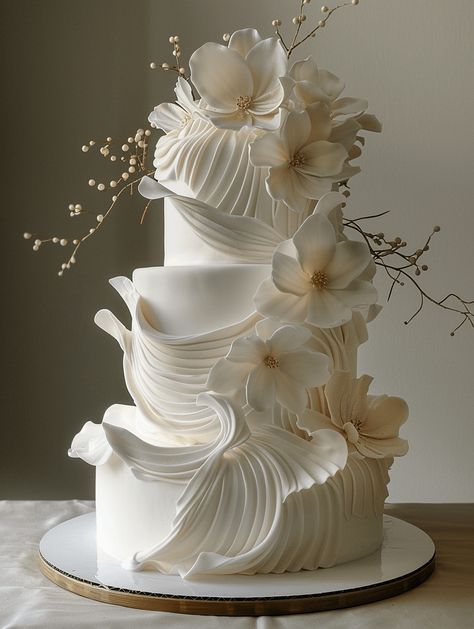 Wedding Cakes - Silver Fork Gluten Free Beautiful Wedding Cake, Beautiful Cake Designs, Dream Wedding Cake, Dream Wedding Decorations, Enchanted Wedding, Engagement Cakes, Modern Wedding Cake, White Wedding Cake, Elegant Wedding Cakes