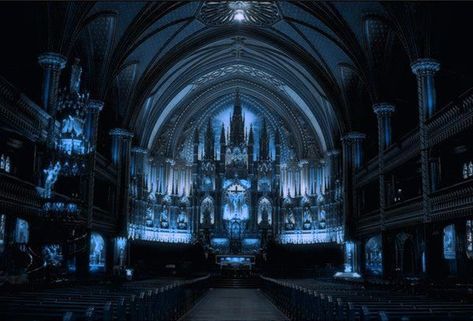 dark blue cathedral Cathedral Aesthetic, Christmas Fairies, Trinity Blood, Church Aesthetic, Gothic Christmas, Dark Castle, Gothic Cathedral, Gothic Aesthetic, Aesthetic Blue