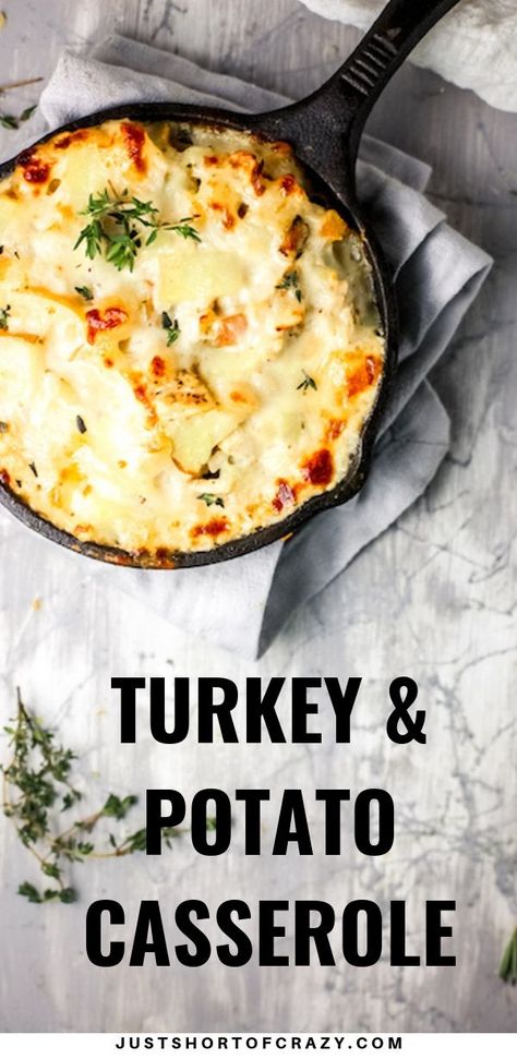 Turkey Potato Casserole Recipe - Just Short of Crazy Potato Turkey Casserole, Turkey Potato Skillet, Turkey And Potato Casserole, Ground Turkey Potato Casserole, Healthy Turkey Recipes Leftovers, Turkey Mashed Potato Casserole, Ground Turkey Potato Recipes, Ground Turkey And Potato Recipes, Ground Turkey Casserole Recipes