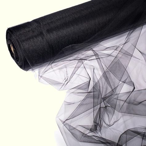 TCDesignerProducts Black Tulle Wedding Decorating Fabric, 108 Inches x 100 Yards Black Tulle Fabric For Party, Elegant Fitted Black Tulle Fabric, Sheer Black Tulle Fabric For Party, Luxury Romantic Organza Tulle Fabric, Glamorous Black Sequin Fabric, Black Tulle, Tulle Fabric, Amazon Art, Sewing Stores