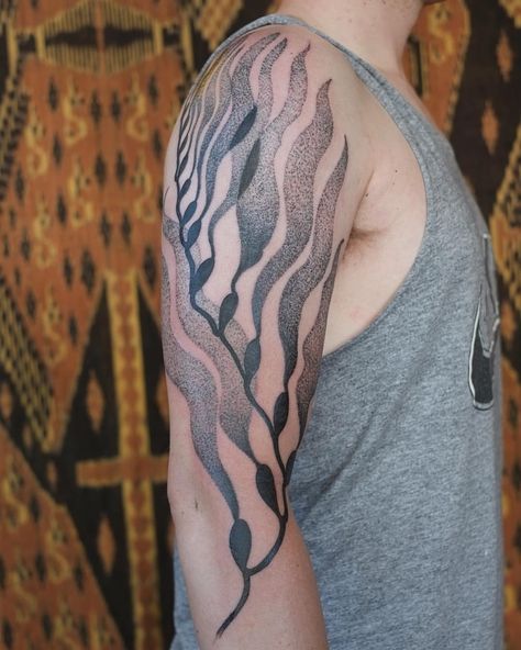 Kelp Tattoo, Stretch Mark Tattoo, Mark Tattoo, Tattoo Color, Wicked Tattoos, Forest Tattoos, Ocean Tattoos, Nautical Tattoo, Fresh Tattoo