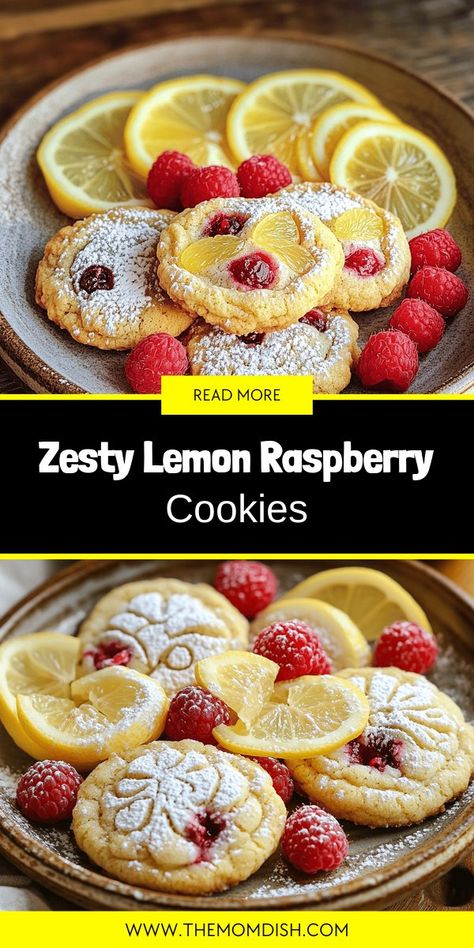 Indulge in the perfect summer treat with Lemon Raspberry Cookies! This easy recipe combines tangy lemon and sweet raspberries for a refreshing flavor that brightens every bite. Discover essential ingredients, simple baking steps, and creative variations to personalize your cookies. Whether it's a cozy afternoon snack or a festive gathering, these cookies are sure to impress. Get ready to bake something delicious—check out the full recipe now! Lemon Raspberry Cookies, Cozy Afternoon, Raspberry Cookies, Simple Baking, Bake Something, Simple Dessert, Lemon Raspberry, Afternoon Snack, Dinner Appetizers