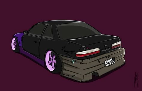 Silvia S13 Nissan Silvia S13, S13 Silvia, Urahara Kisuke, Silvia S13, Father Tattoos, Wheel Art, Skate Art, Nissan Silvia, Painting Canvases