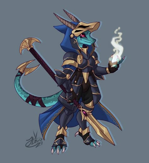 Blue Kobold Art, Kobold Character Design, Kobold Knight, Kobold Cleric, Kobold Wizard, Kobold Artificer, Lizardfolk Art, Kobold Art, Kobold Dnd