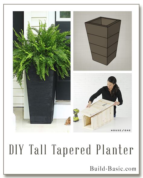 Diy Outdoor Planters, Wooden Planter Boxes Diy, Tall Planters Front Door, Tall Planter Boxes, Diy Wooden Planters, Front Door Planters, Diy Planters Outdoor, Planter Box Plans, Outdoor Planter Boxes