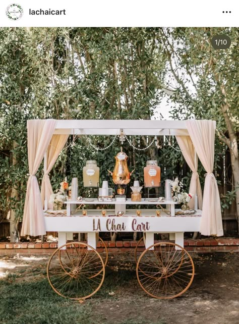 Wedding Food Indian, Party Food Carts Ideas, Indian Engagement Party Ideas, Indian Engagment Ideas, Indian Food Wedding Ideas, Backyard Indian Engagement Party, Food Cart Wedding, Desi Wedding Food, Chai Station Wedding