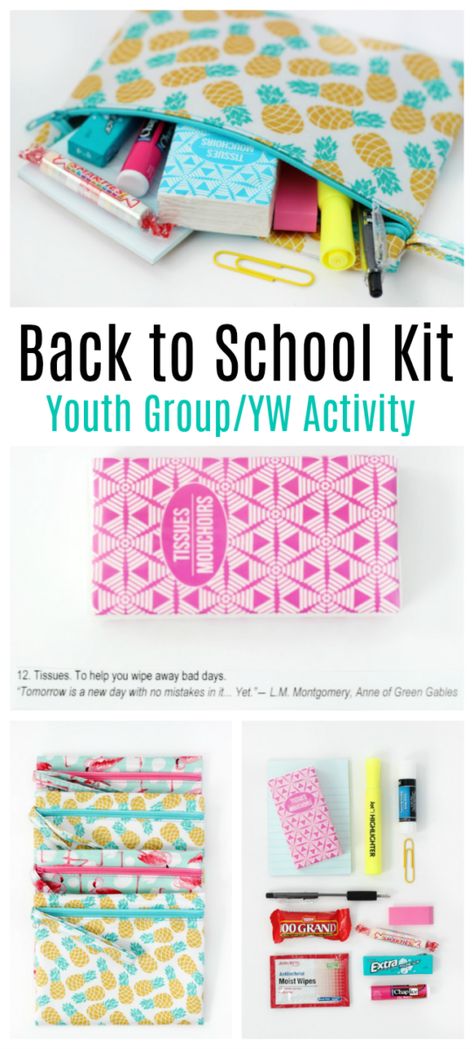 A back to school Young Women's activity to kick off the new school year. Each girl goes home with her own own make up bag filled with goodies! Back To School Gifts For Young Women, Back To School Handouts For Young Women, Yw Back To School Gift, Young Women Back To School Gifts, Back To School Young Women Activity, Back To School Yw Activities, Back To School Activity Days Lds, Young Womens Activity Ideas, Back To School Survival Kit