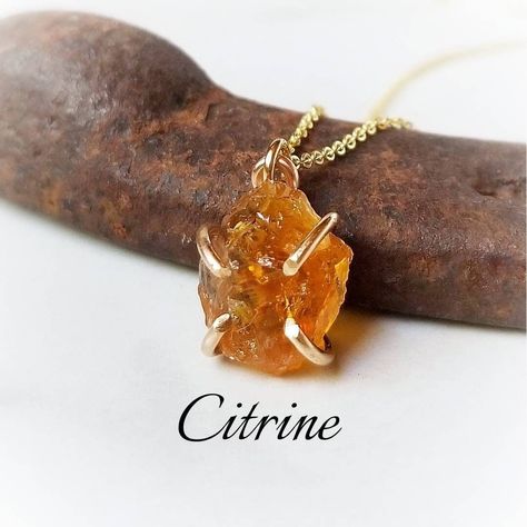 Citrine crystal necklace