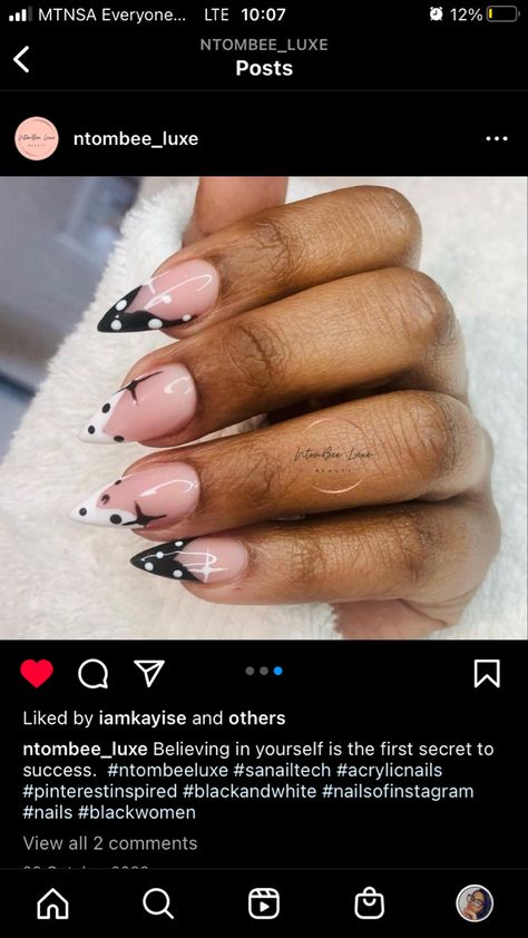 Black and White Monochrome Nails by #ntombeeluxe Black Red White Nails, Black And White Nails Short, Red White Nails, White Nails Short, White Nails Design, Monochrome Nails, Black And White Nail Designs, Black And White Nails, White Nail Designs